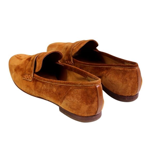 Margaux SPAIN BROWN REAL LEATHER SUEDE LOW HEEL ROUND TOE LOAFER SHOES Sz 37.5 - Picture 4 of 9